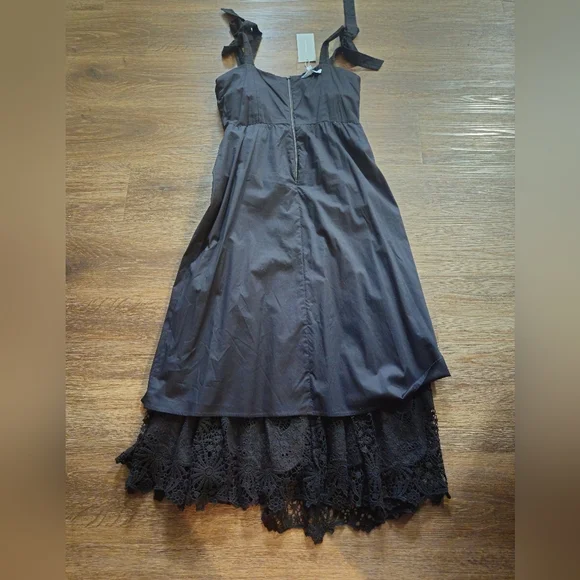 Antonio Melani Black eyelet Dress Midi NWT sz 8 - Picture 13 of 15